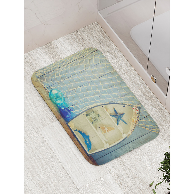 Aquatic Objects Boats Bath Mat