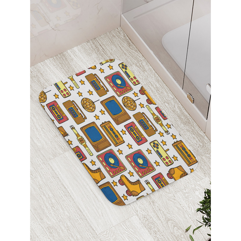 90s Theme Retro Bath Mat