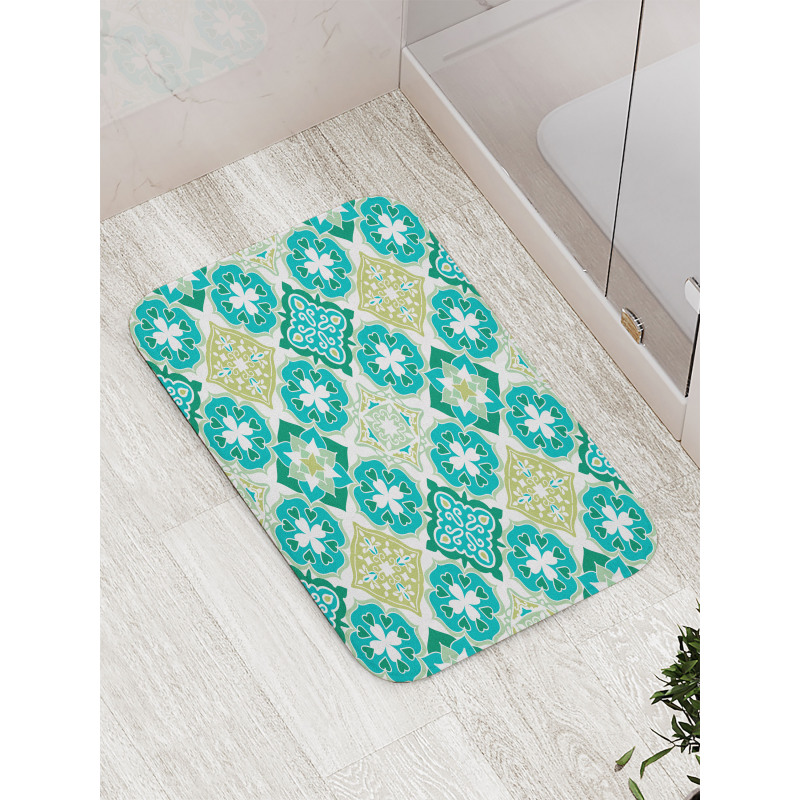 Geometric Colored Tiles Bath Mat