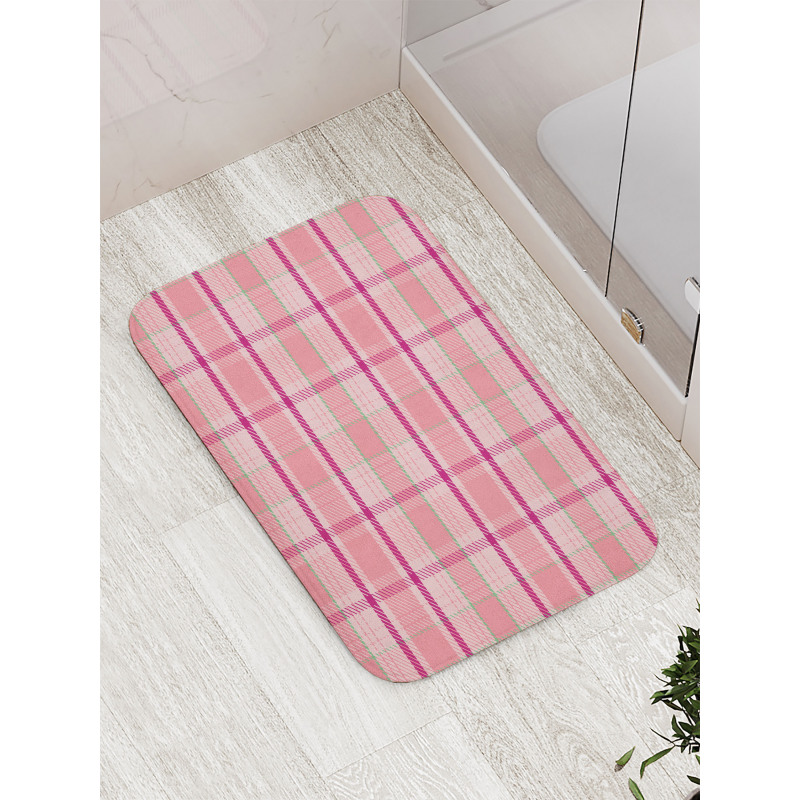 Tartan Plaid Pattern Squares Bath Mat