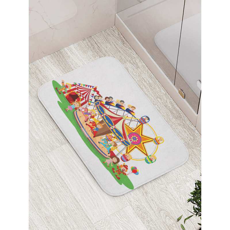 Clowns and Children Fun Art Bath Mat