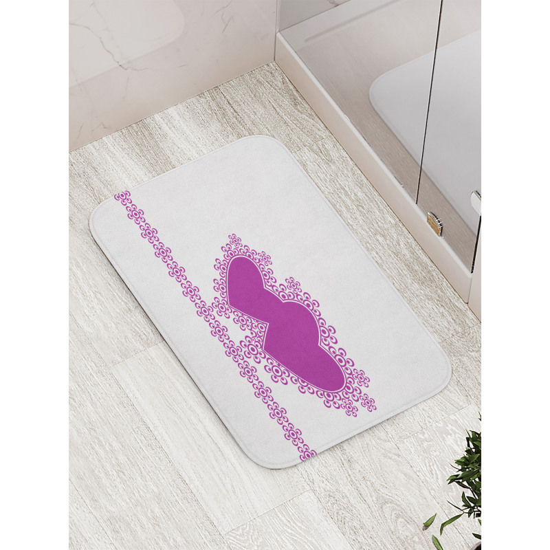 Romance Art 2 Heart Motifs Bath Mat