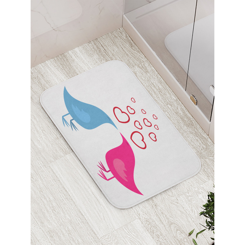 Birds Heart Symbols Romance Bath Mat