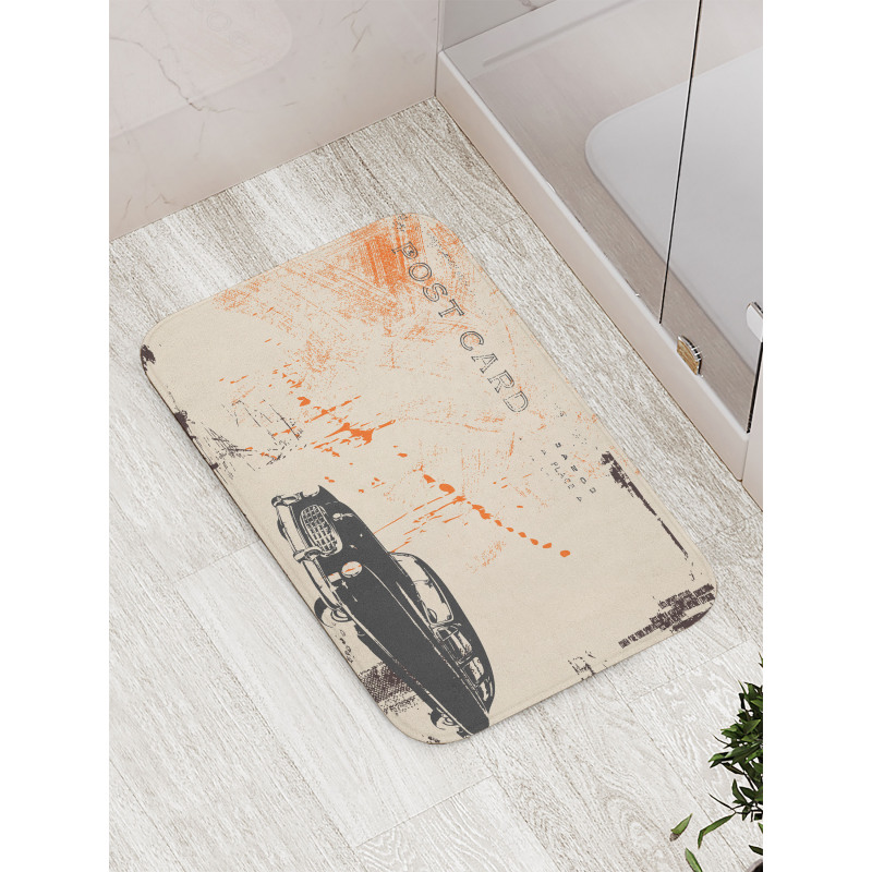 Old Fashioned Car Art Bath Mat