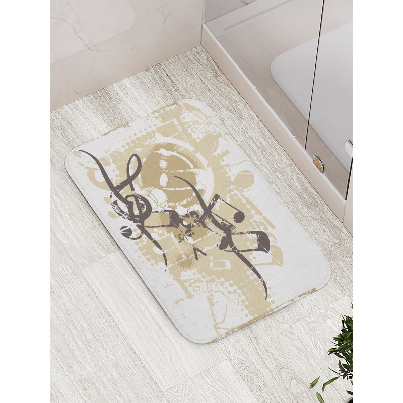 Treble Chef Halftone Motifs Bath Mat