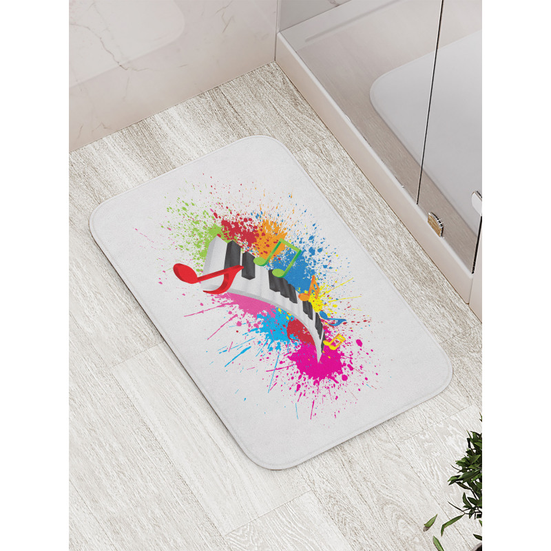 Paint Splatter Keyboard Fun Bath Mat