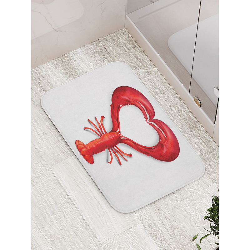 Seafood Lobster Heart Bath Mat