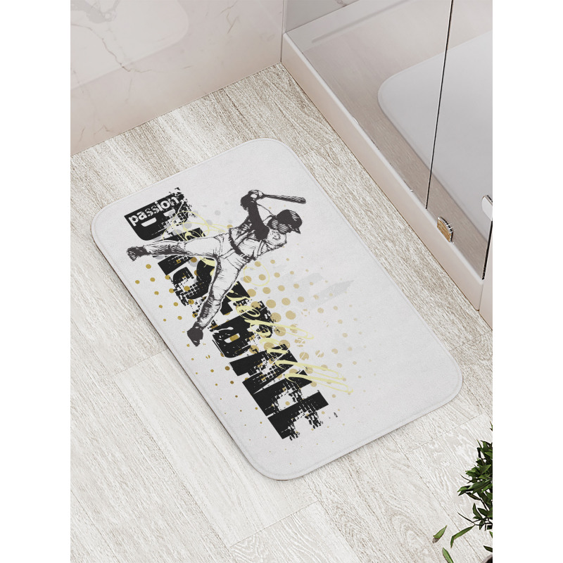 Baseball Grunge Batting Bath Mat