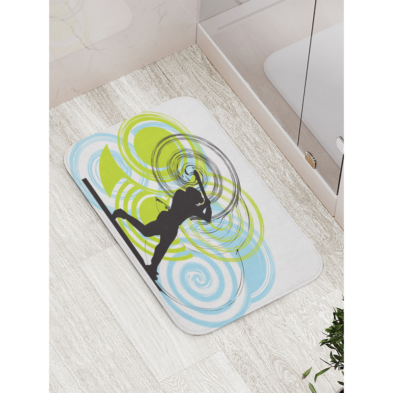 Baseball Player Circles Bath Mat