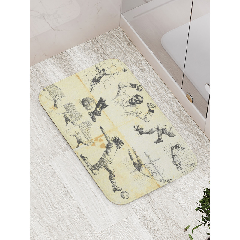 Soccer Players Artwork Bath Mat