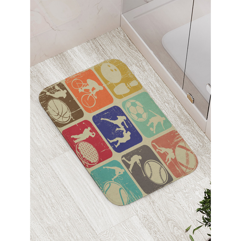 Grunge Sports Banners Bath Mat