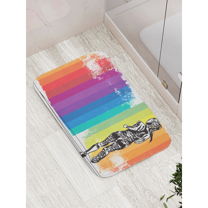 Marathon Runner Ombre Bath Mat