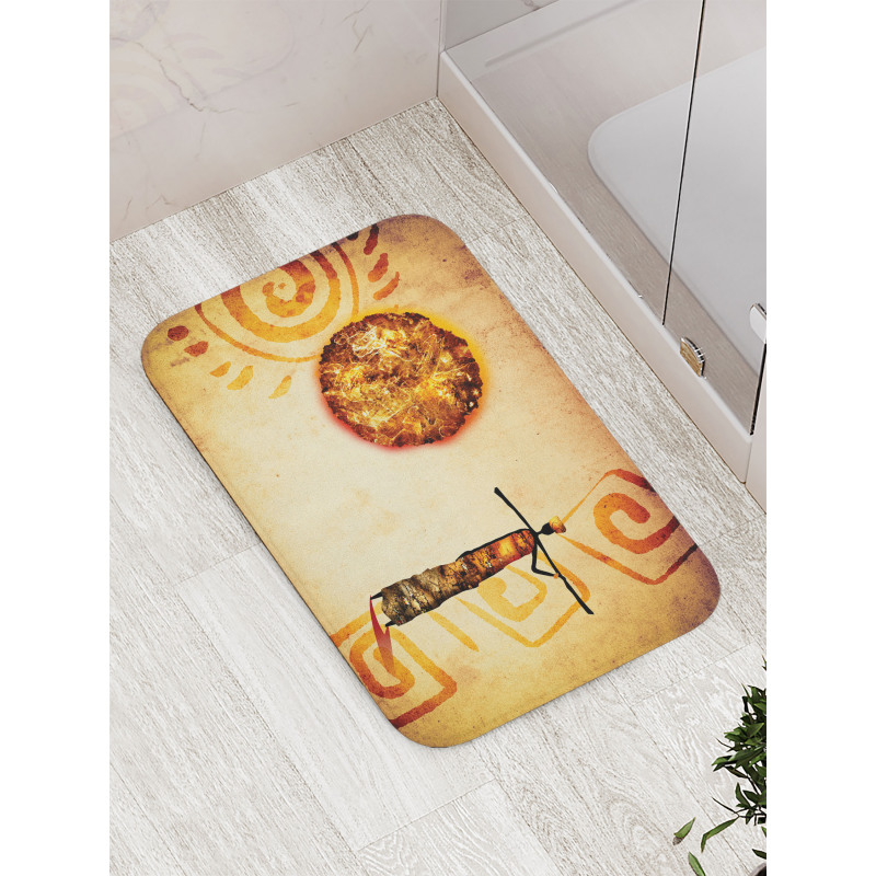 Brown Tribe Art Bath Mat