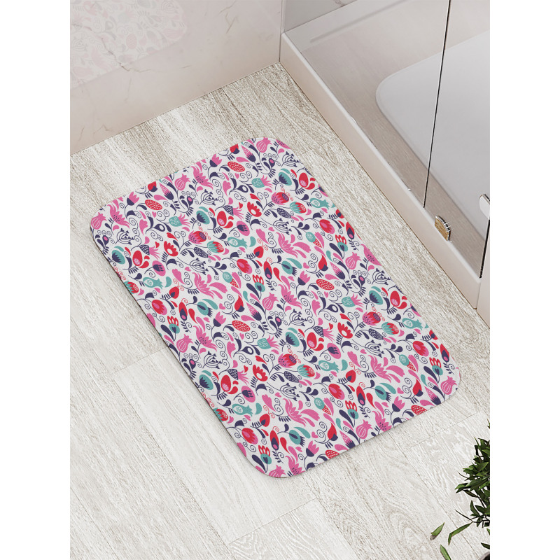 Ornate Swirls Tulip Art Bath Mat