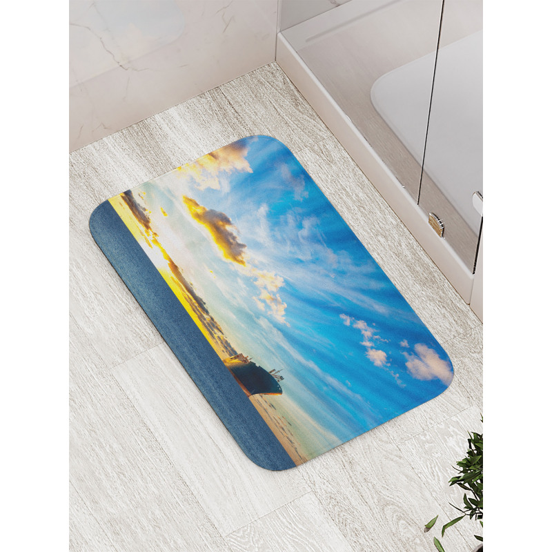 Sea at Sunset Ship Bath Mat