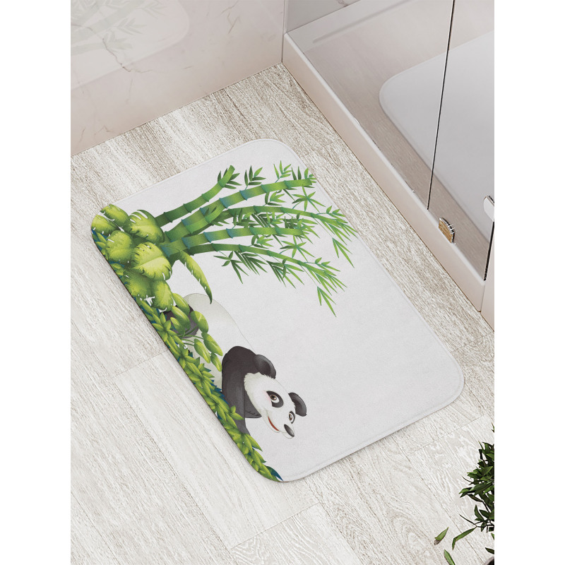 Panda Bear Bamboo Bath Mat