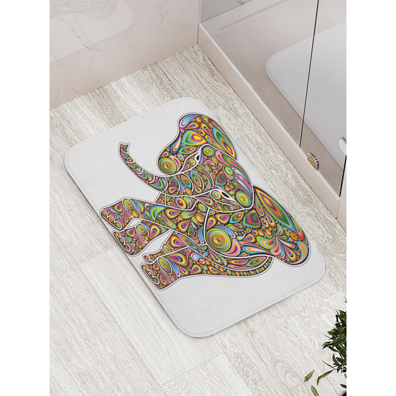 Boho Elephant Art Bath Mat