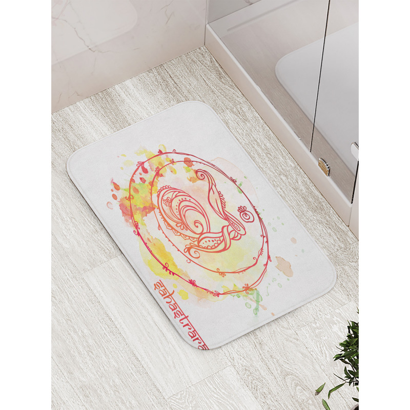 Yoga Chakra Drawn Bath Mat