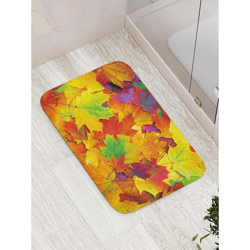 Colorful Maple Leaves Bath Mat