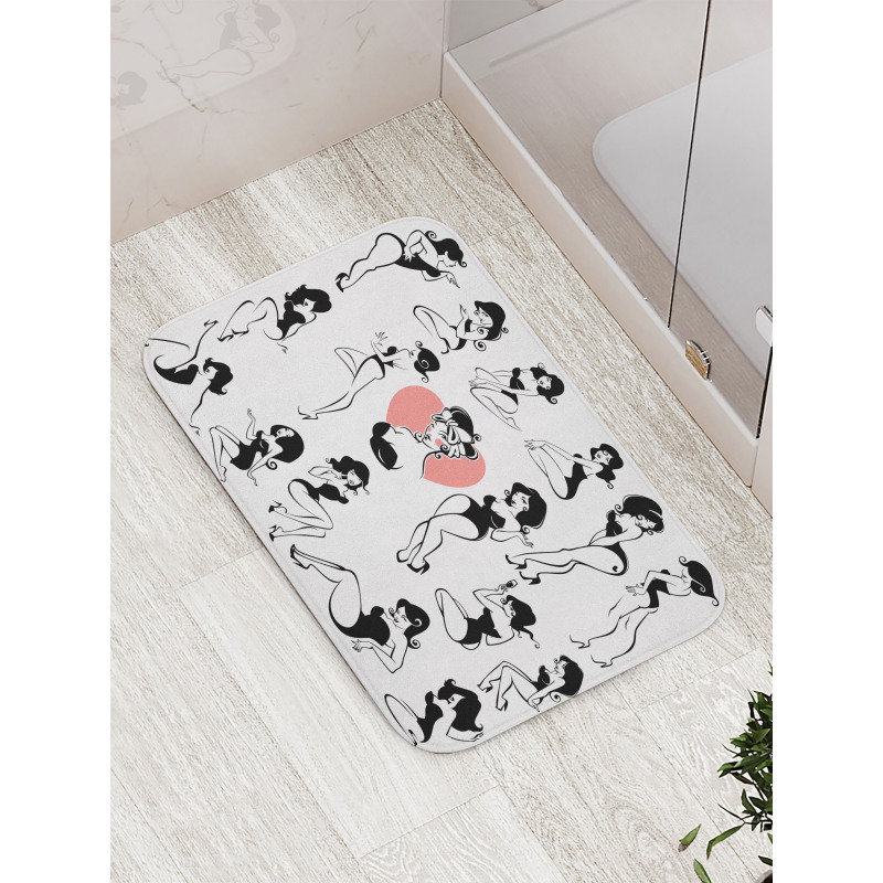 Woman Heart Tattoo Model Bath Mat