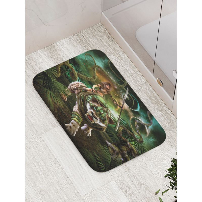 Fantasy Tiger Galaxy Bath Mat