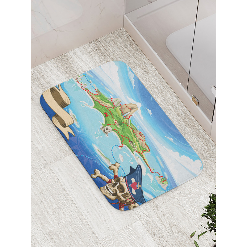 Pirate Island Skull Bath Mat