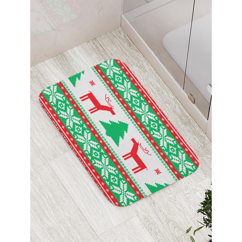 Holiday Season Deer Bath Mat