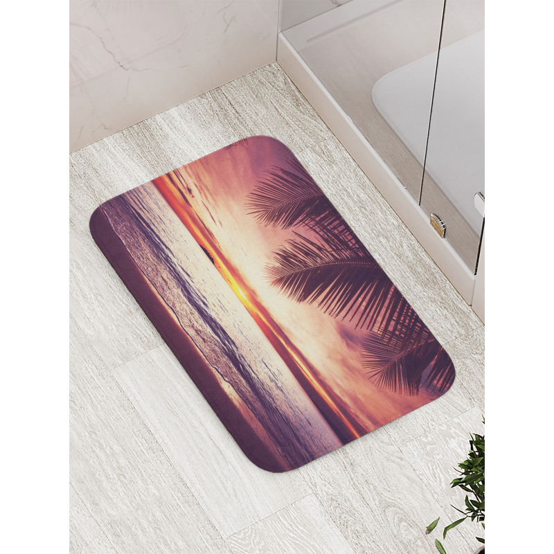 Sunset Ocean Waves Bath Mat