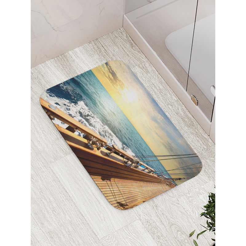 Sailboat Sunset Sea Bath Mat