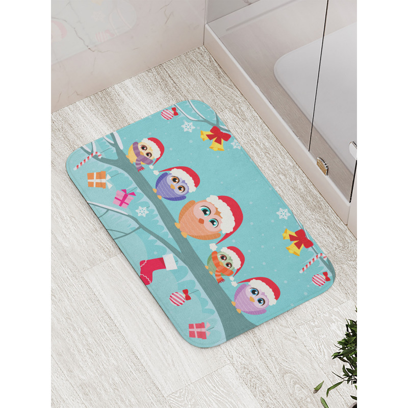 Owl Family Tree Bath Mat