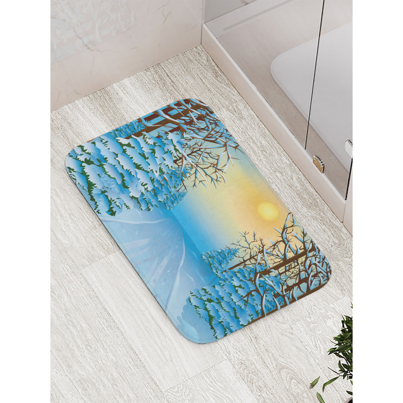 Cartoon Landscape Bath Mat