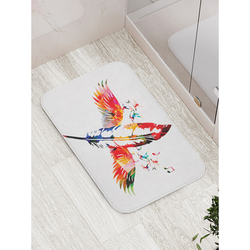 Feather with Wings Birds Bath Mat