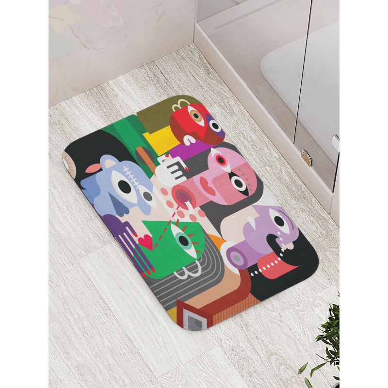 Modern Abstract Colorful Design Bath Mat