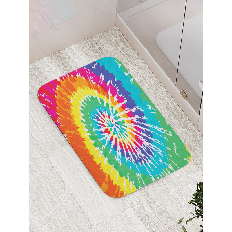 Rainbow Tie Dye Effect Bath Mat