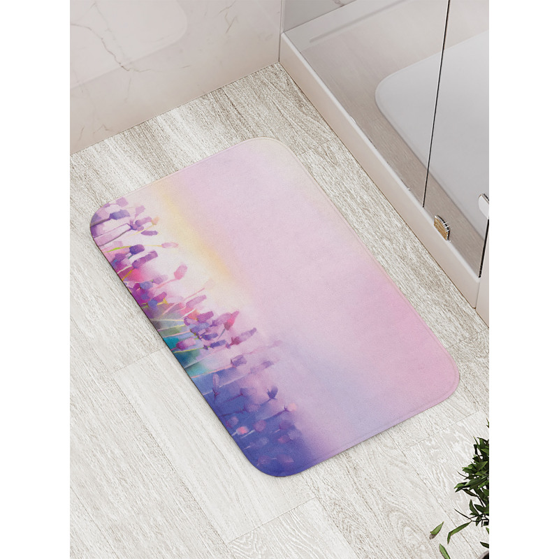 Lavender Violet Flowers Bath Mat