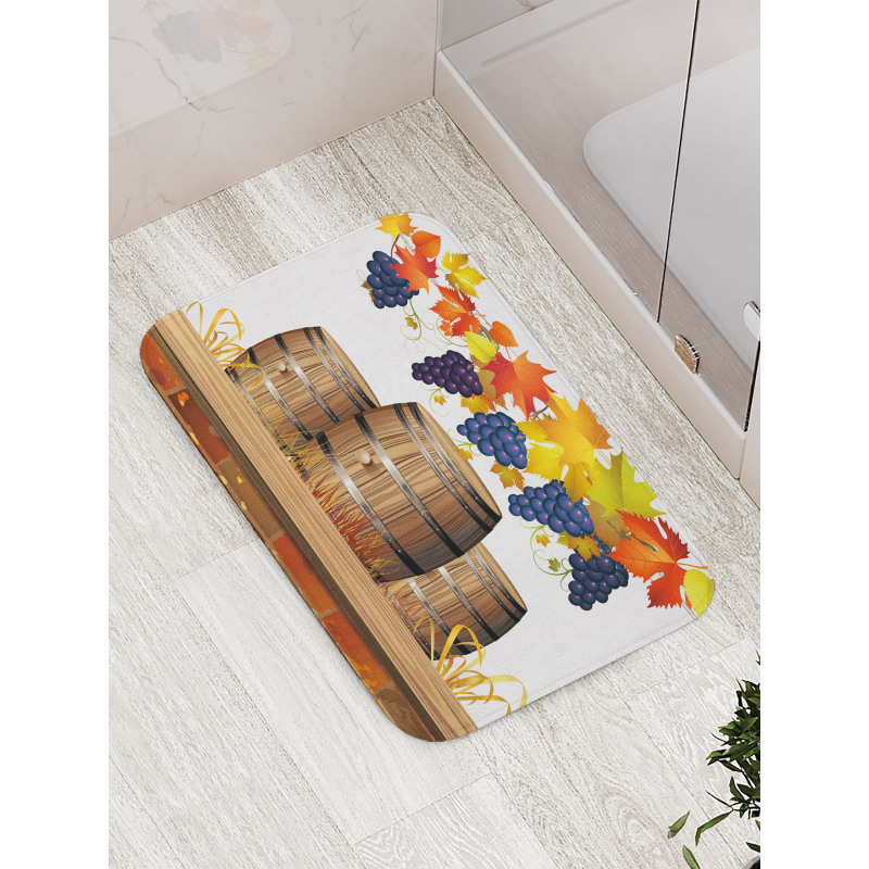 Golden Fall in Vineyard Bath Mat