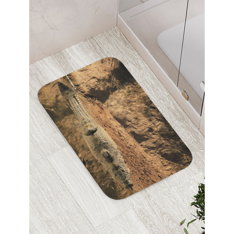 Crocodile Hunt in Wild Bath Mat