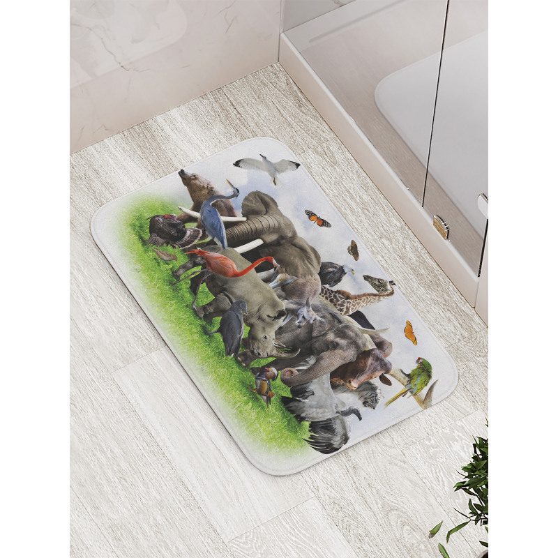 Wild Safari Animals Bath Mat