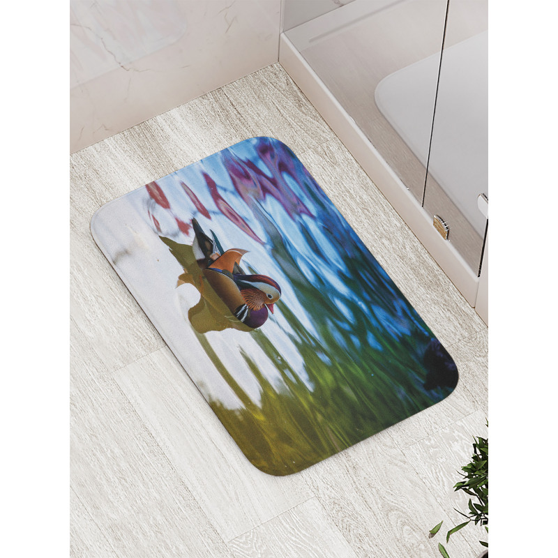 Chinese Ducks in River Bath Mat