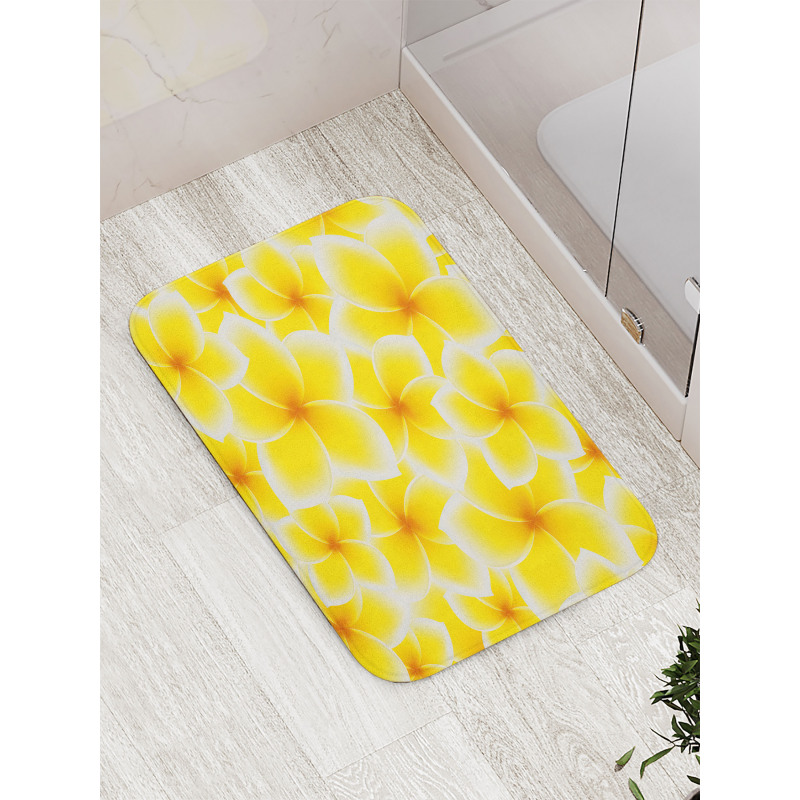 Plumeria Flower Blossoms Bath Mat