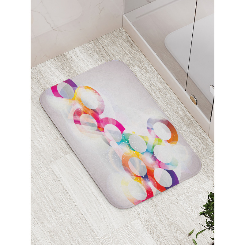 Disc Shapes Circles Bath Mat