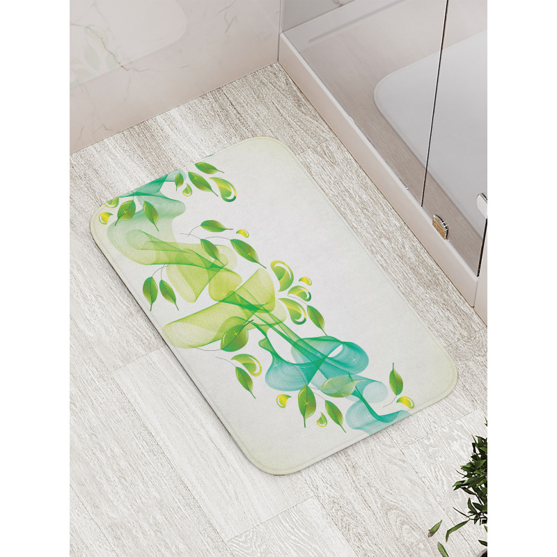 Abstract Floral Design Bath Mat
