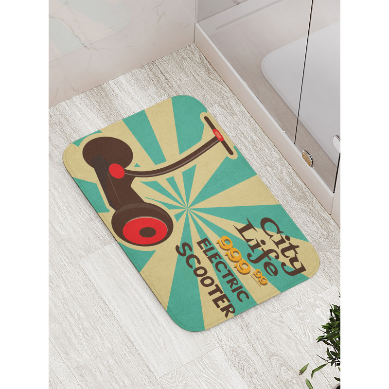 Pop Art Scooter Retro Bath Mat