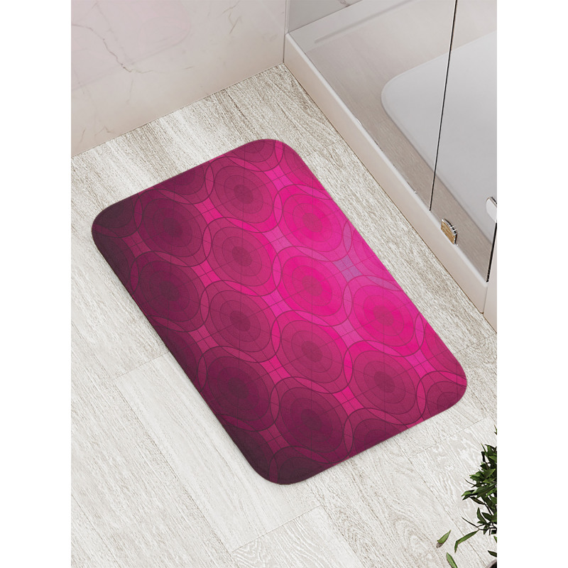 Disc Circle Shapes Bath Mat