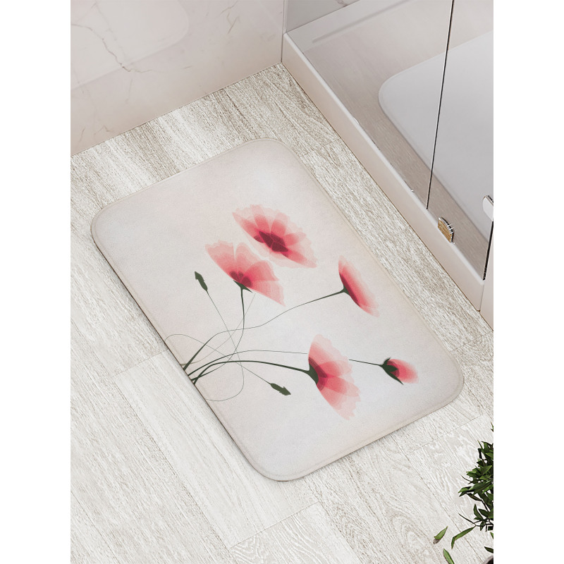 Romantic Buds Flowers Bath Mat