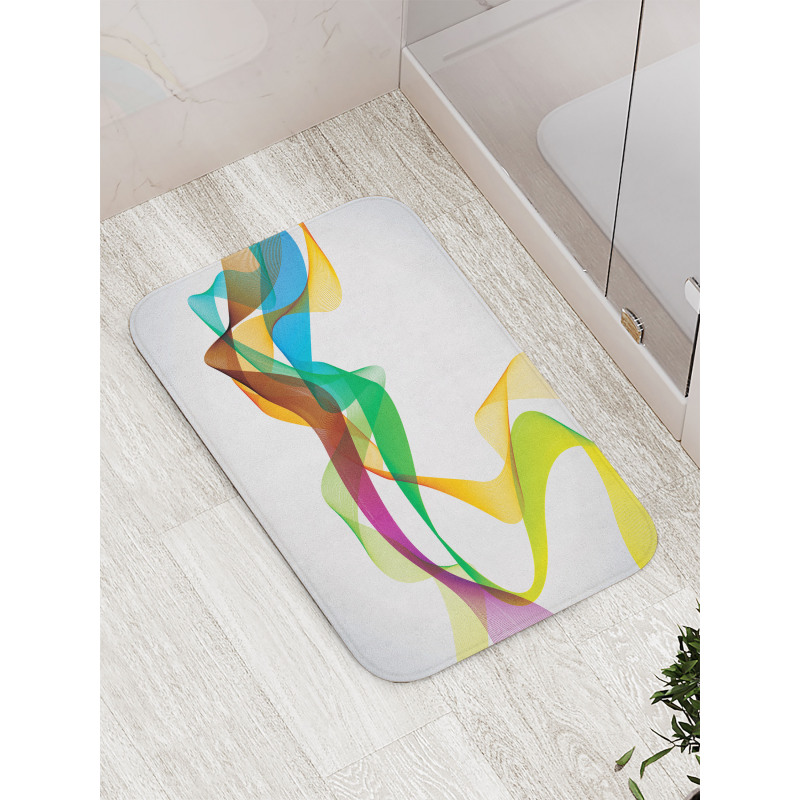 Wavy Ribbon Rainbow Bath Mat