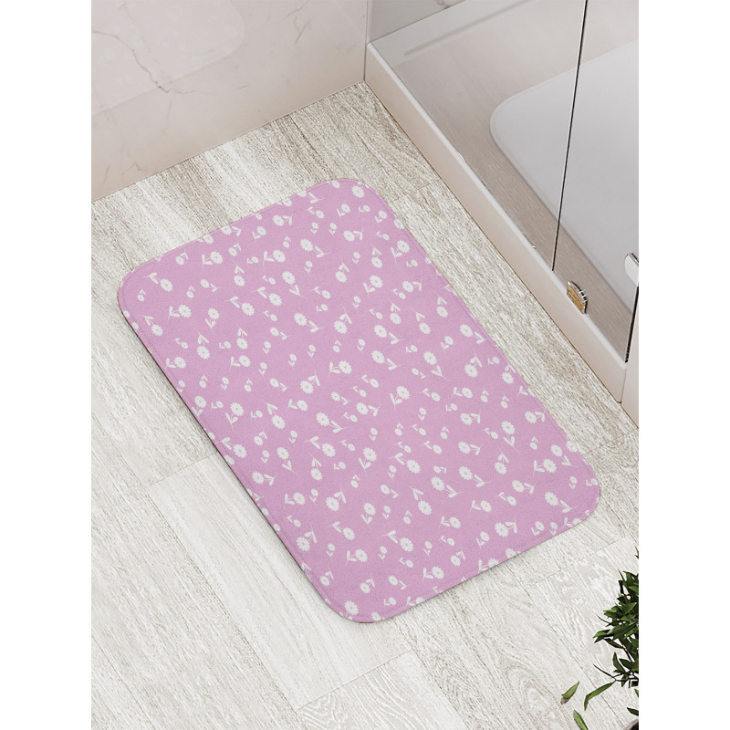 Floral Heart Leaves Bath Mat