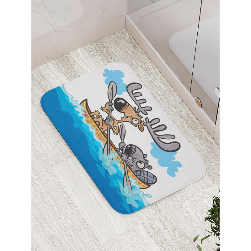 Native Animals Cartoon Bath Mat