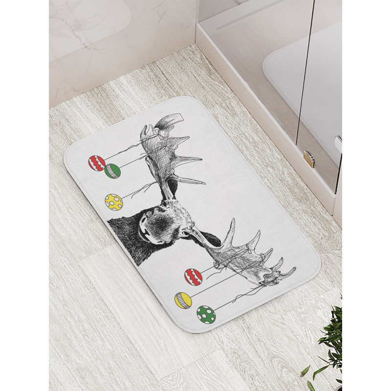 Sketchy Noel Ornament Bath Mat