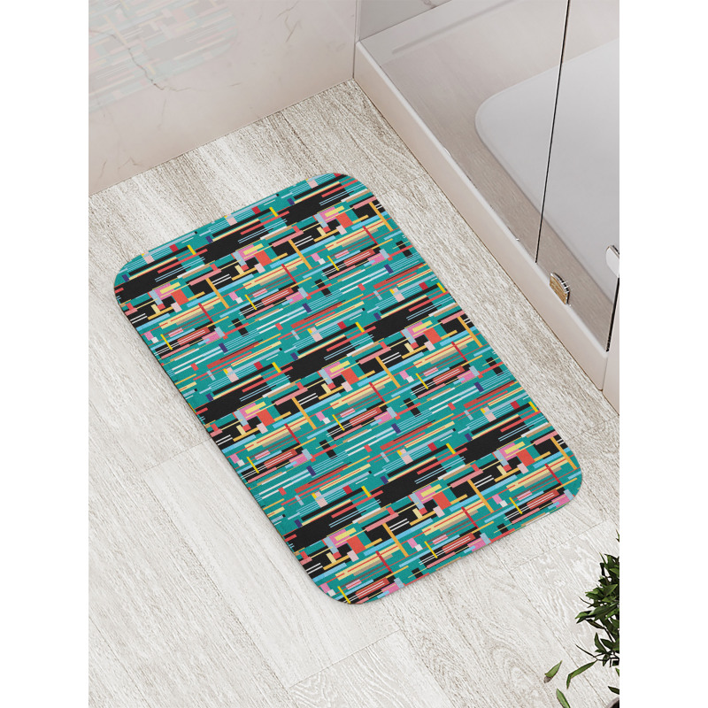 Quirky Modern Geometric Art Bath Mat